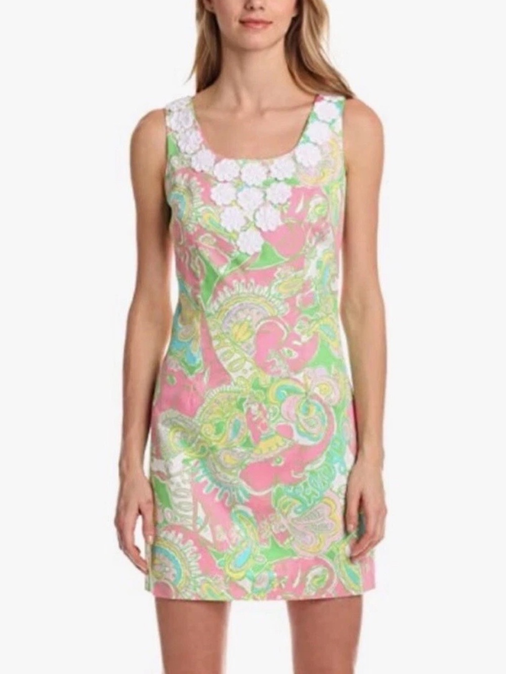 Lilly Pulitzer Chin Chin Nina Shift Dress Elephants Monkeys Paisley Size‎ 6
